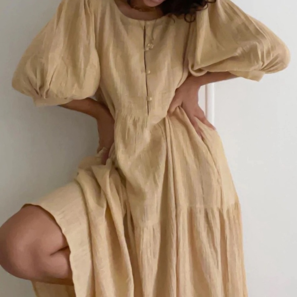 NWT Daughters of India XL Ela Gown in Chamomile boho gauze cottage core